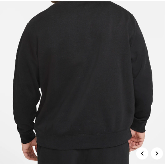 NEW Nike Club Fleece Crew BV2662-010 Black Men's Size M Sweatshirt Pullover - Picture 2 of 5